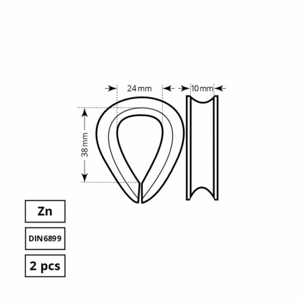 Kryt smyčky Haushalt, ZN, DIN6899, 2DD, 10 mm