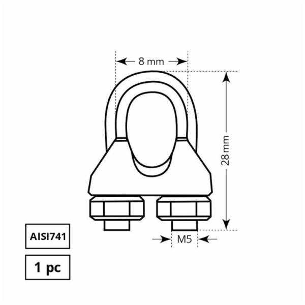 Lanová svorka Haushalt, AISI304, 1DD, 6 mm