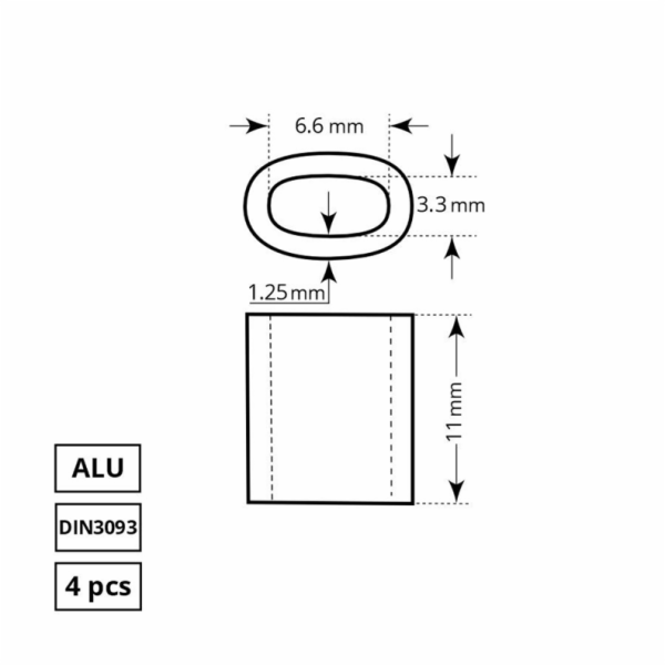 Lanová svorka Haushalt, DIN3093, 4DD, 3 mm