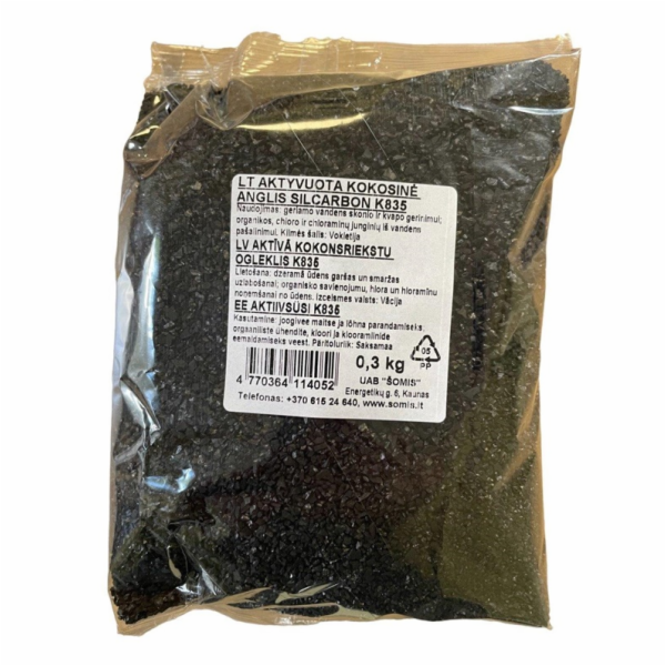 Plnivo s aktivním kokosovým uhlím Šomis K835, 0,3 kg