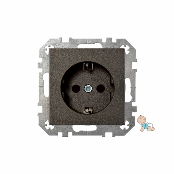 Zásuvka LIREGUS EPSILON, s ven., barva černá