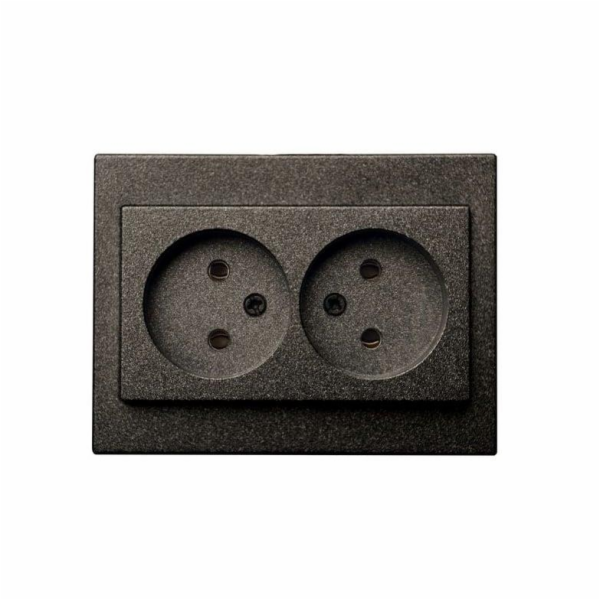 Dvojitá zásuvka LIREGUS EPSILON, barva černá