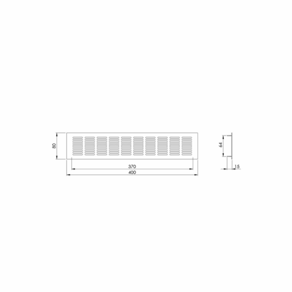 Hliníková mřížka EUROPLAST RA840S, 80 x 400 mm, stříbrná