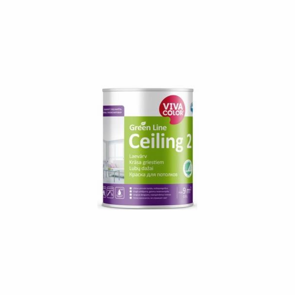 Barva Vivacolor Green Line Ceiling 2 A, bílá, 0,9l