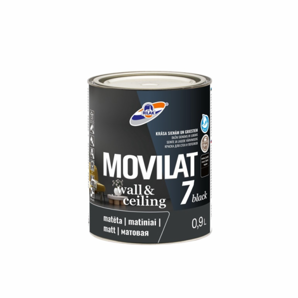 Disperzní barva RILAK MOVILAT 7, černá, 0,9l