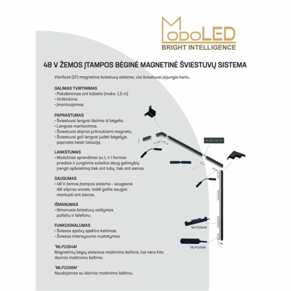 Lampa modulovaná magnetická, 12 W, LED, 3000 - 6000 °K