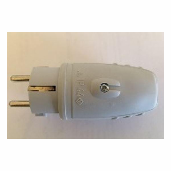 Zástrčka N&L, 16A, 250V, IP44, šedá barva