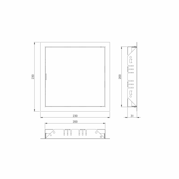 Revizní dvířka EUROPLAST RL2020A, 20 x 20 cm