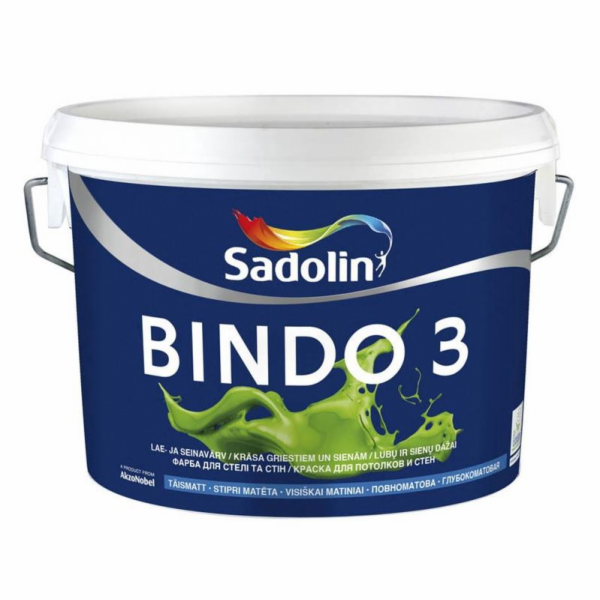 Barva Sadolin Bindo 3 W0/BW, bílá, 2,5l