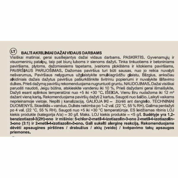 Emulzní barva Okko, bílá, 5l