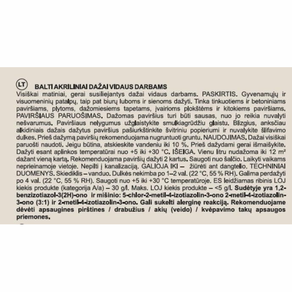 Emulzní barva Okko, bílá, 3l