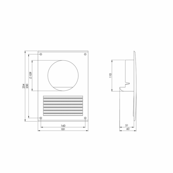 Ventilační adaptér EUROPLAST NA10, D100