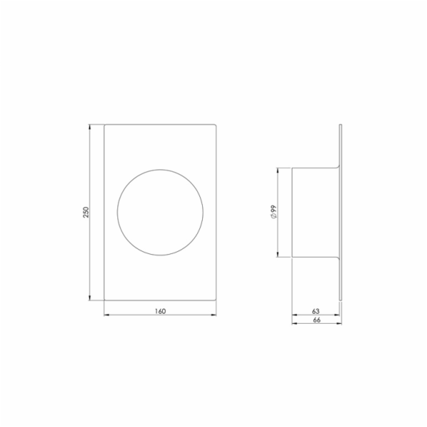 Větrací rozpěrka EUROPLAST VA100, 160 x 250 mm, D100
