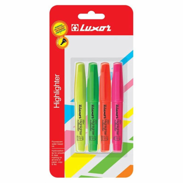 Textové popisovače Luxor Mini, 4 ks