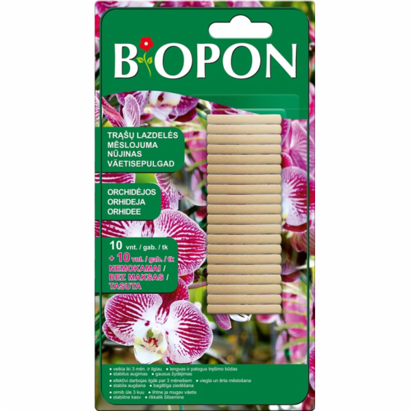 Tyčinky na hnojivo pro orchideje biopon 1214, 20 ks.