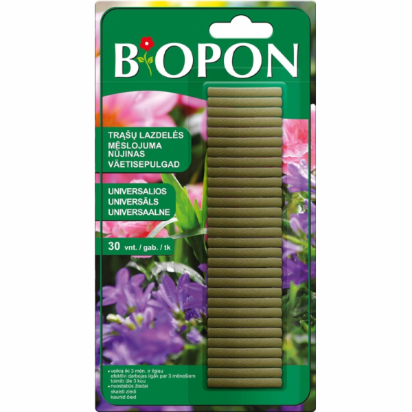 Univerzální hnojivé tyčinky Biopon, 30 ks. 1040