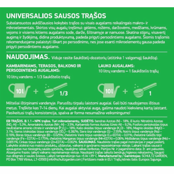Univerzální hnojivo SCHULTZ, 900 g