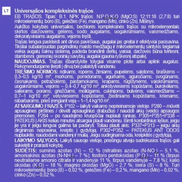 Univerzální komplexní hnojivo GARDEN CENTER, 2 kg