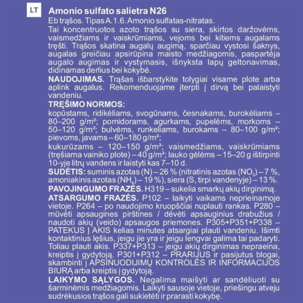 Hnojivo dusičnanu amonného N26 GARDEN CENTER, 1 kg