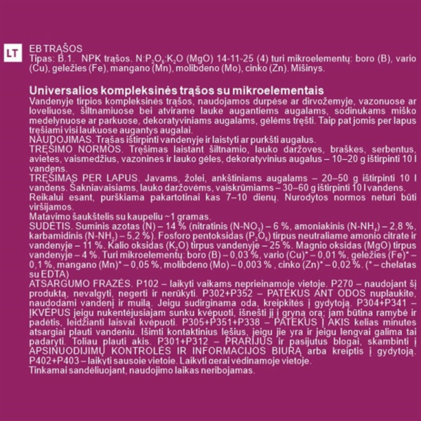 Univerzální komplexní hnojivo se stopovými prvky GC, 100 g