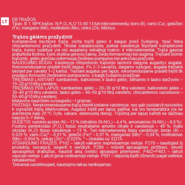 Hnojiva pro kvetoucí gely GARDEN CENTER, 100g