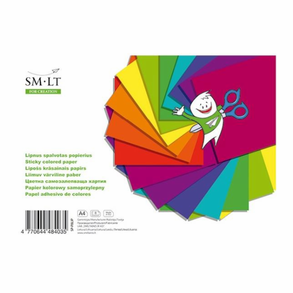 Barevný papír SMLT, A4, 8 listů