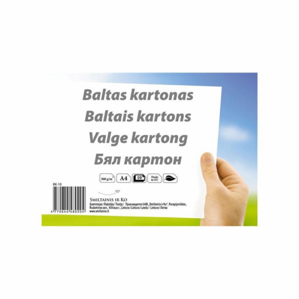 Bílý karton SMLT, A4, 10 listů