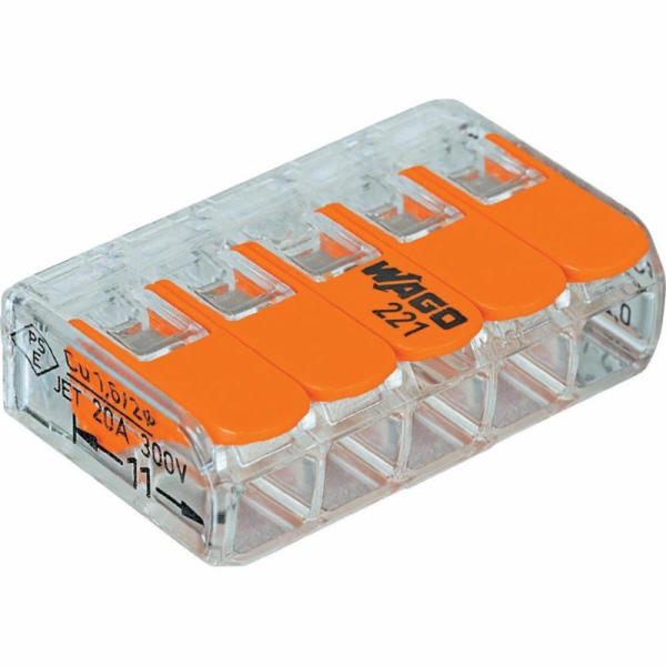 Sada konektorů vodičů 221-415/5 5X0,02-4 mm2, 5