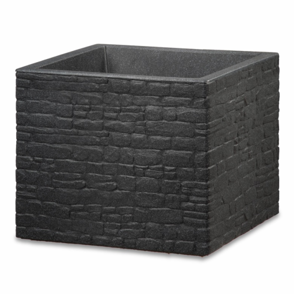 Hrnec Scheurich Stony Black, plast, O 38 cm