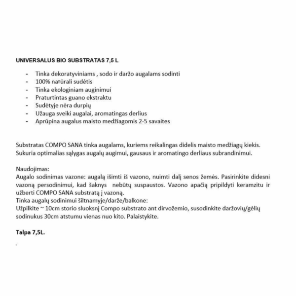 Univerzální substrát COMPO BIO, 7,5l