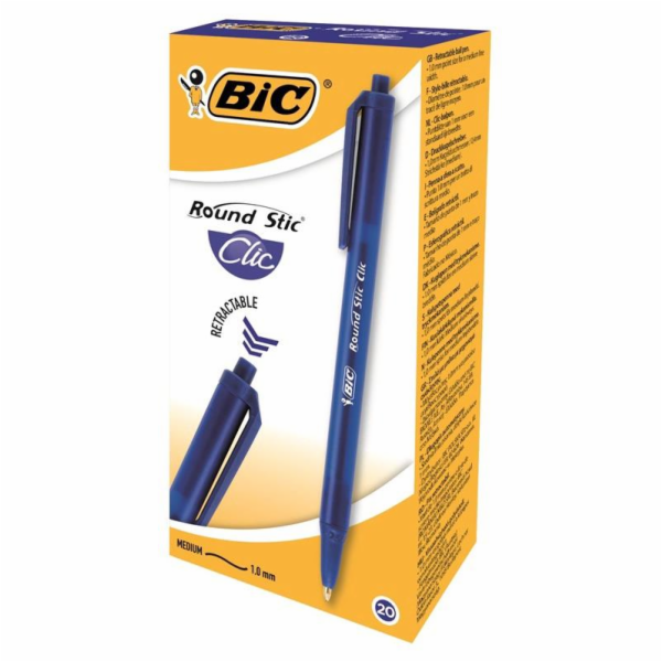 Automatické kuličkové pero Bic, modré, 1 ks.