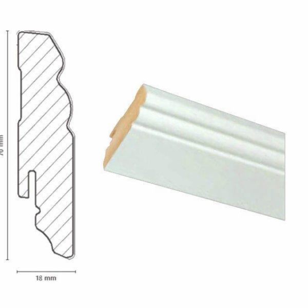 Podlahová lišta FOF A015, 2400 x 70 x 18 mm