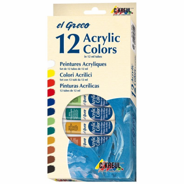 Akrylová barva C. KREUL 28250, 12 × 12 ml