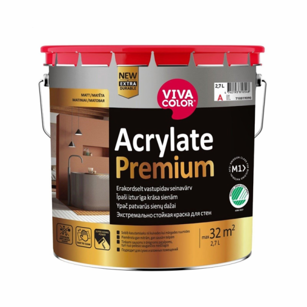 Barva na stěny Vivacolor Acrylate Premium A bílá, 2,7l