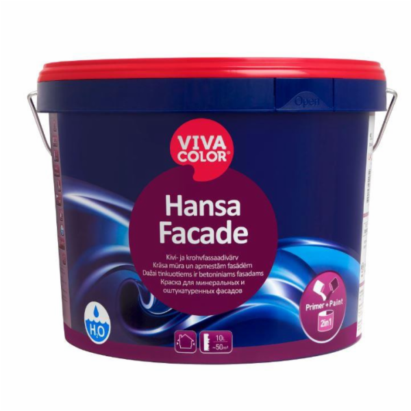 Barva "Hansa Facade LC" pro omítnuté a cihlové fasády; 0,9 l
