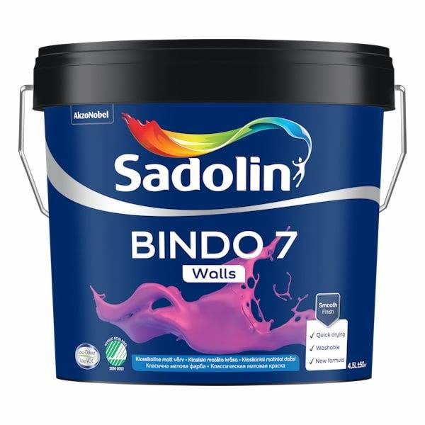 Barva Sadolin Bindo 7 BW, bílá, 4,5l