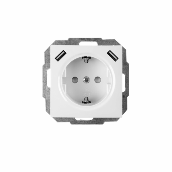 Zásuvka ELEKTRO-PLAST VESTRA s out+2USB, bílá