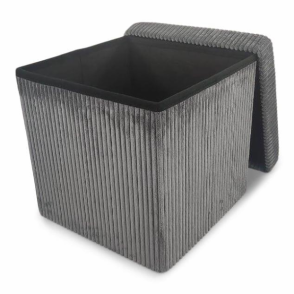 Pouf DOMOLETTI MATEO, šedý, 38×38×38 cm