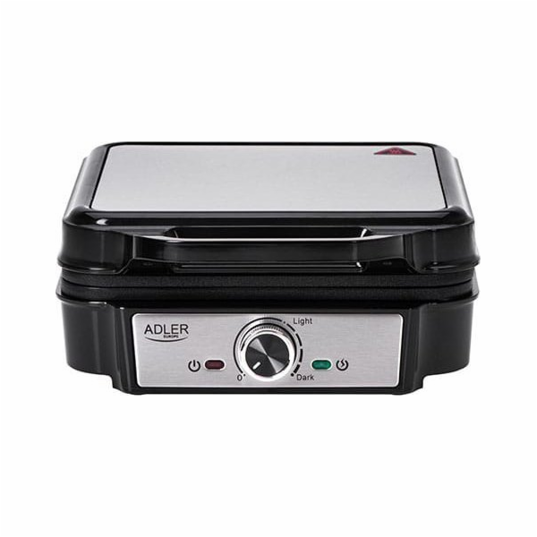Adler AD 3083 vaflovač 4 vafle 1800 W černá, stříbrná