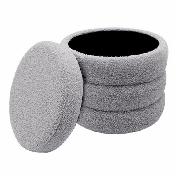 Pouf Domoletti HS522-1, šedý, 37 cm x 37 cm x 40 cm