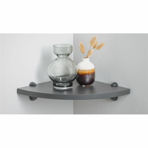 Police DOLLE LITE CORNER, antracit, 30×30×1,9 cm