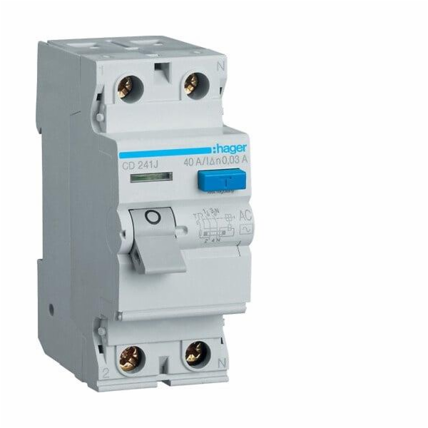 Relé pro odvod proudu HAGER 30MA 2X40A AC, 230V