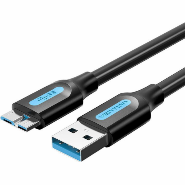 USB 3.0 A to Micro-B cable Vention COPBG 2A 1.5m Black PVC