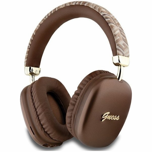 Hnědá sluchátka s logem Guess Metallic Script (GUBHK1GCTCSW)