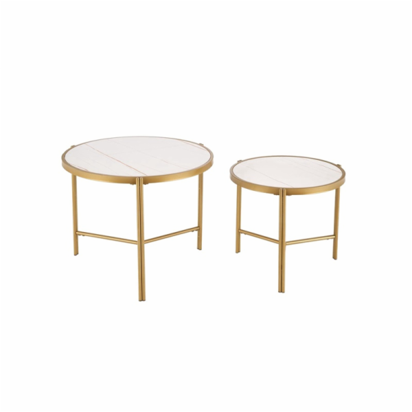 Sada konferenčního stolku, černá, 48-63x48x43-50cm 2ks