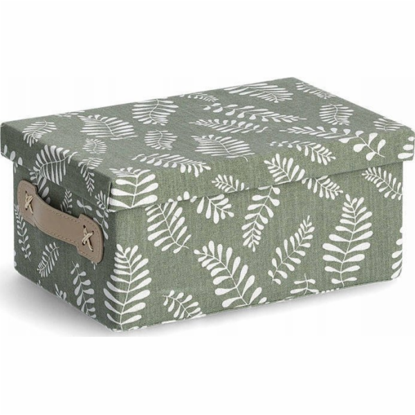 Zeller Úložný box s víkem, bavlna, motiv listů