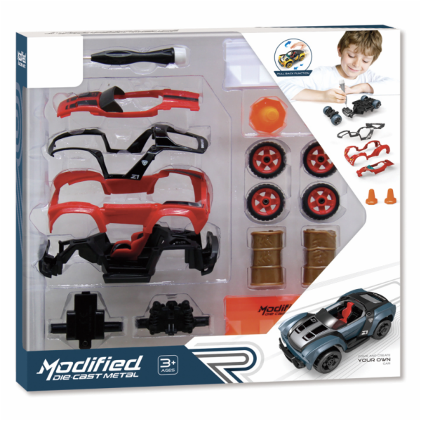 1:32 Stavebnice Auto 17ks - šedé