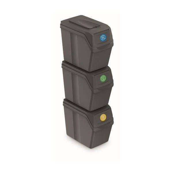 Odpadkový koš Prosperplast SORTIBOX 3 x 20 l šedý kámen