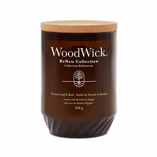 Svíčka WoodWick ReNew velká, Tomato Leaf & Basil, Rajčato...