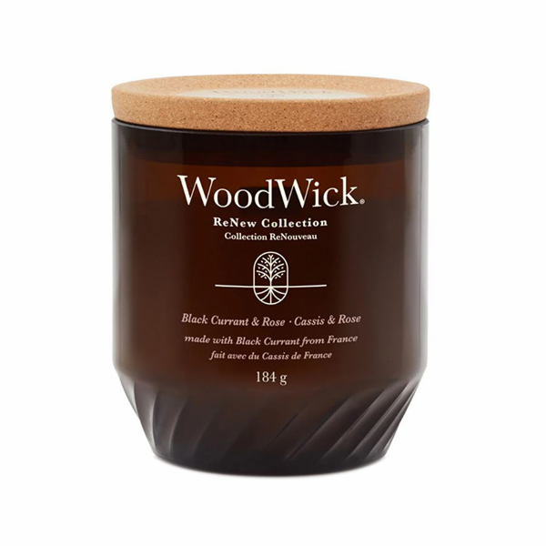 Svíčka WoodWick ReNew střední, Black Currant & Rose, Čern...